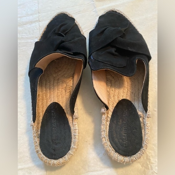 Saks Fith Avenue black suede mule shoes with leather interior 7.5 - Picture 3 of 8